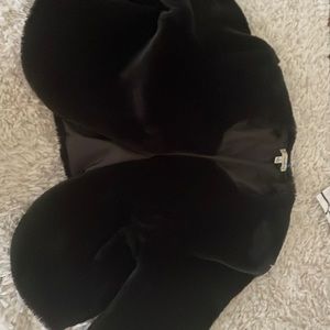 Black short sleeve fuzzy jacket